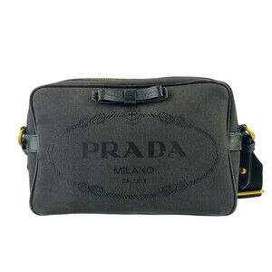 PRADA Black Leather Shoulder Bag